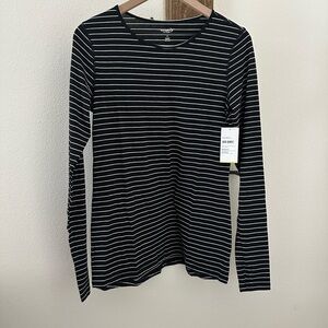 Old Navy Black and White Striped Active Top